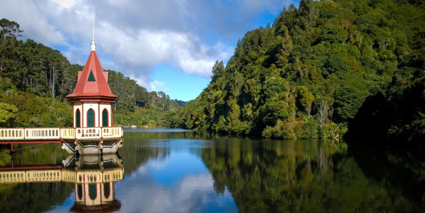 Zealandia promotion only - Valve tower, lower lake at Zealandia © Juliane Golledge